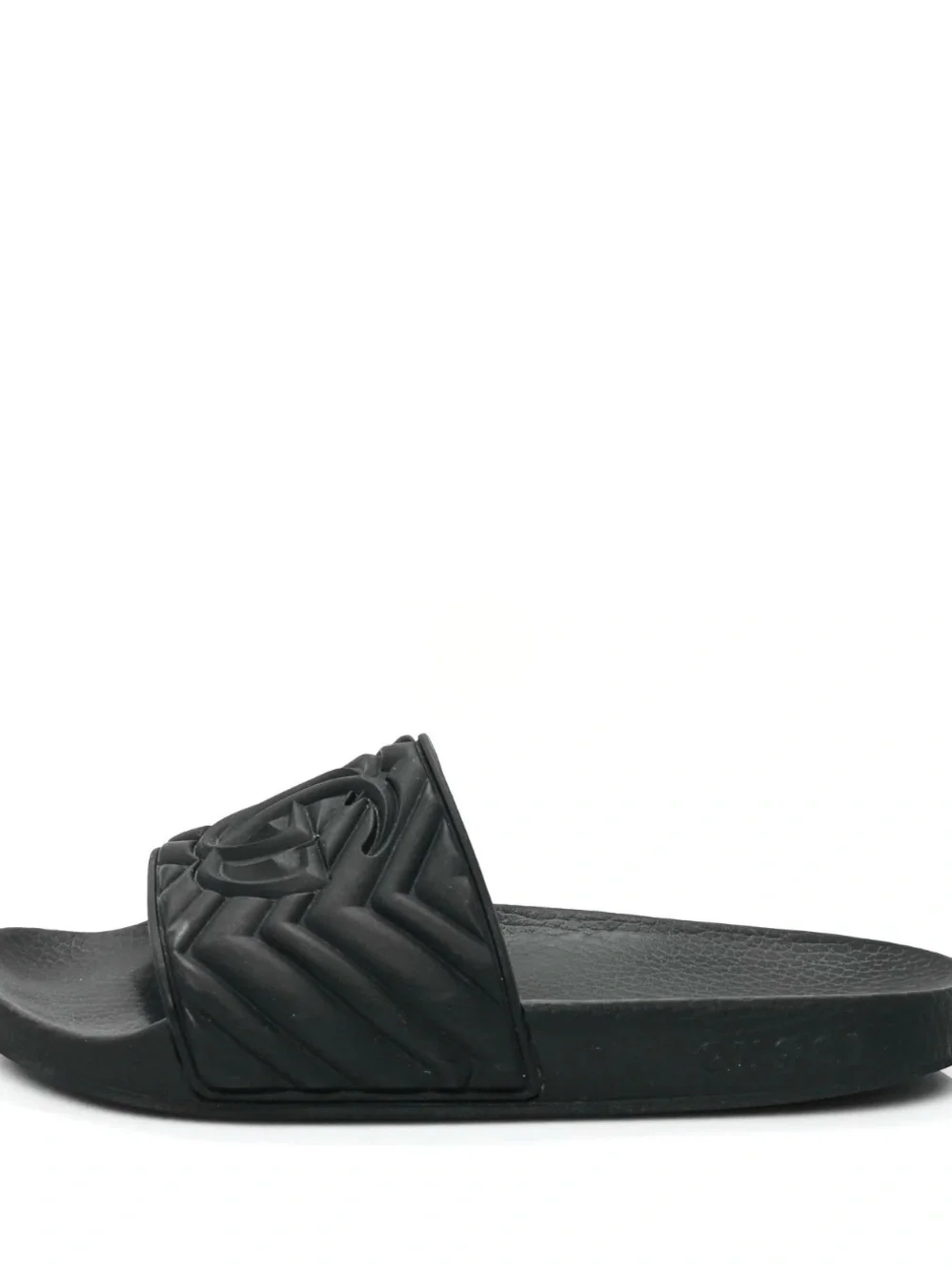 Gucci: Men’s Black Maltese Quilted GG Logo Slides Size:11.5 New in Box